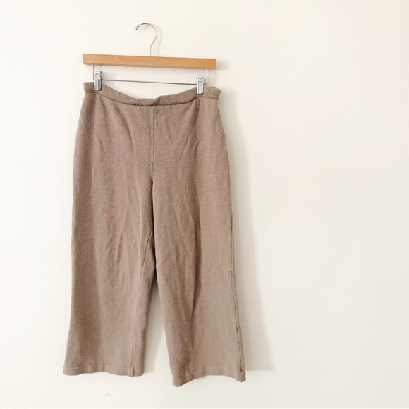 St John Wide Leg Beige Knit Cropped Culottes Size 10 - Picture 1 of 6